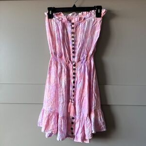Tiare Hawaii Revolve Ryden Mini Dress Swim Cover up One Size Pink Beach Tropical